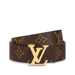Louis Vuitton Gold Buckle Brown Monogram Belt
